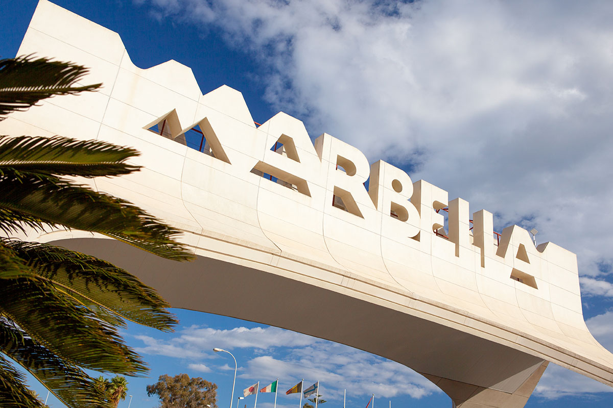 Marbella Arch - the iconic entrance to Marbella on the Costa del Sol, Spain