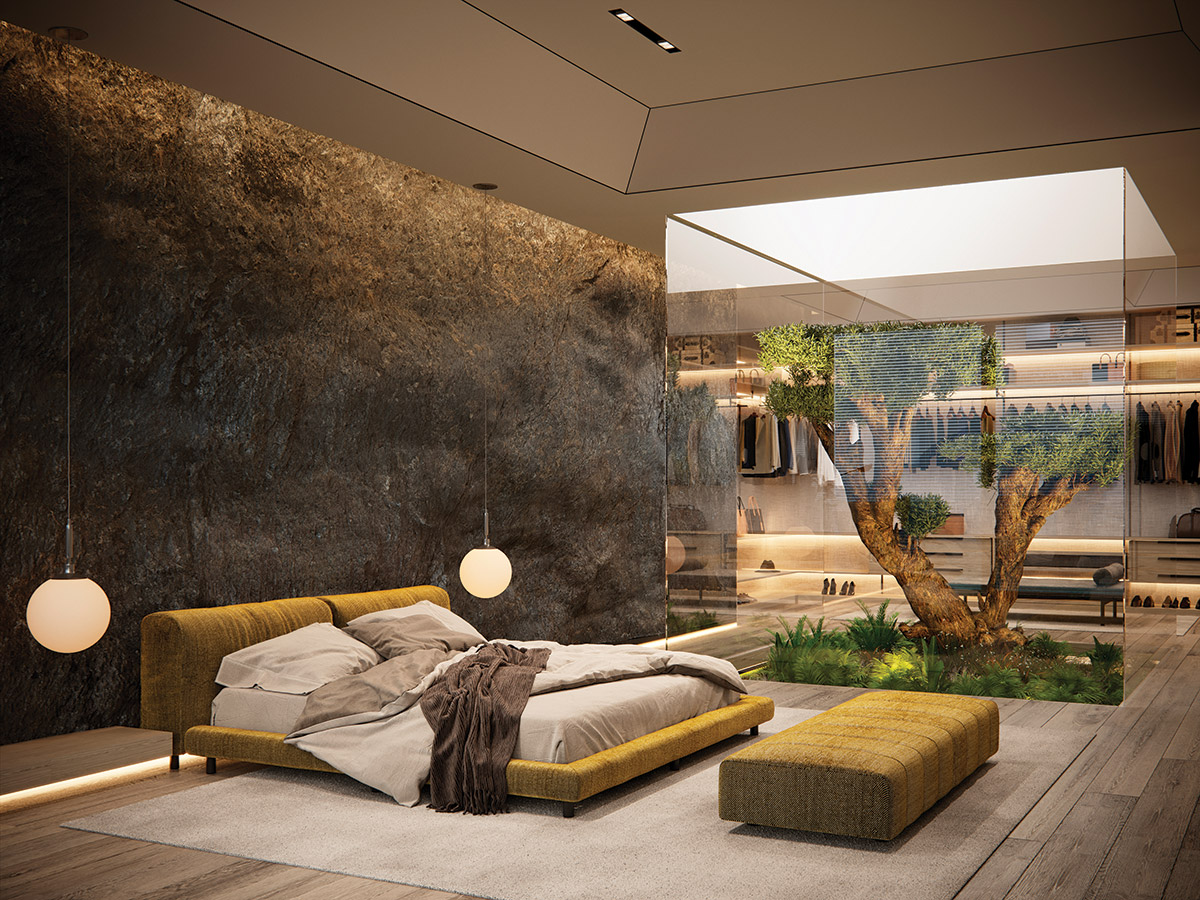 Living Green Interiors, Designing with Nature - Olive tree Suite