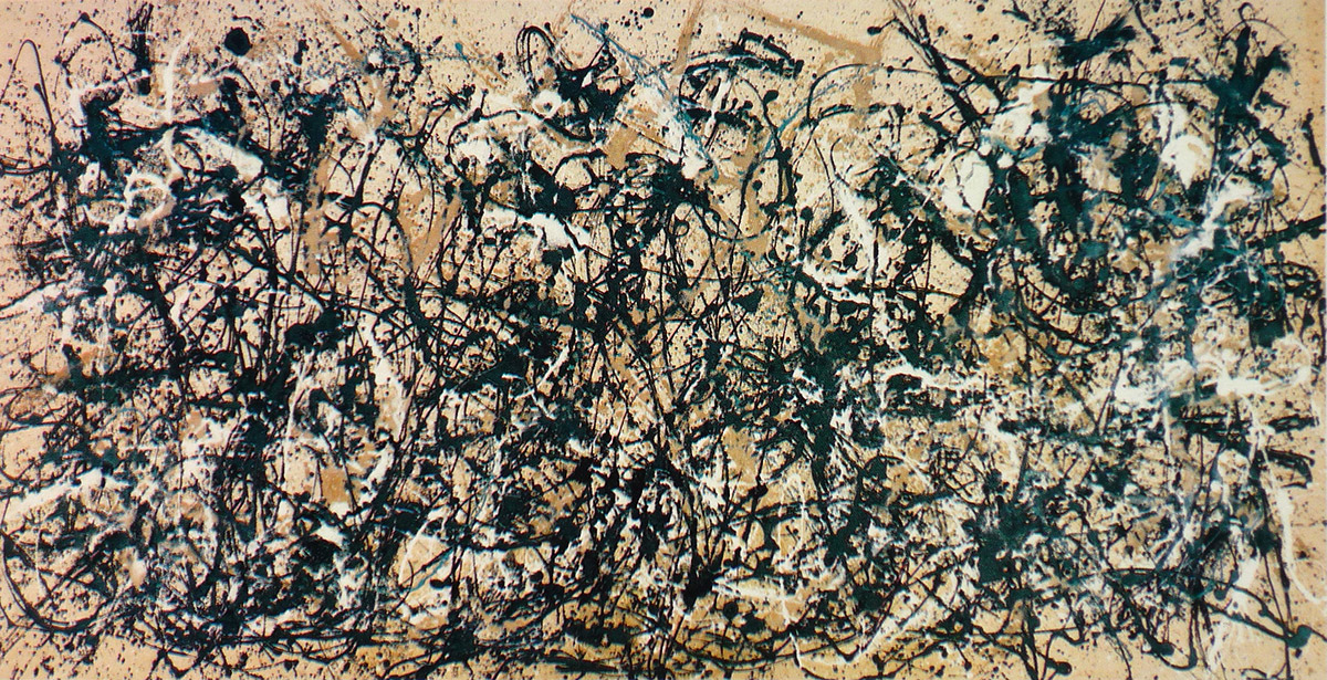 The apparently chaotic and random-gestural painting by Jackson Pollock