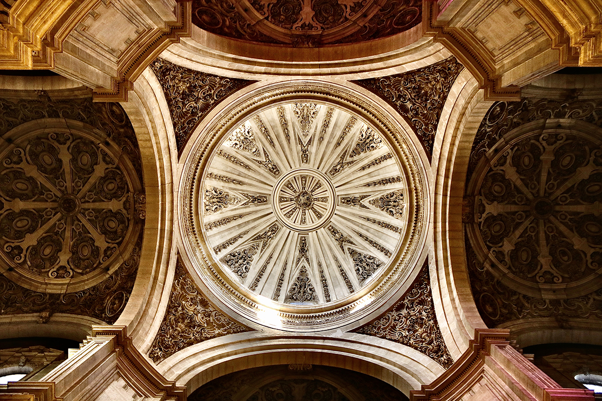 Impressive ceiling work at the Granada cathedral