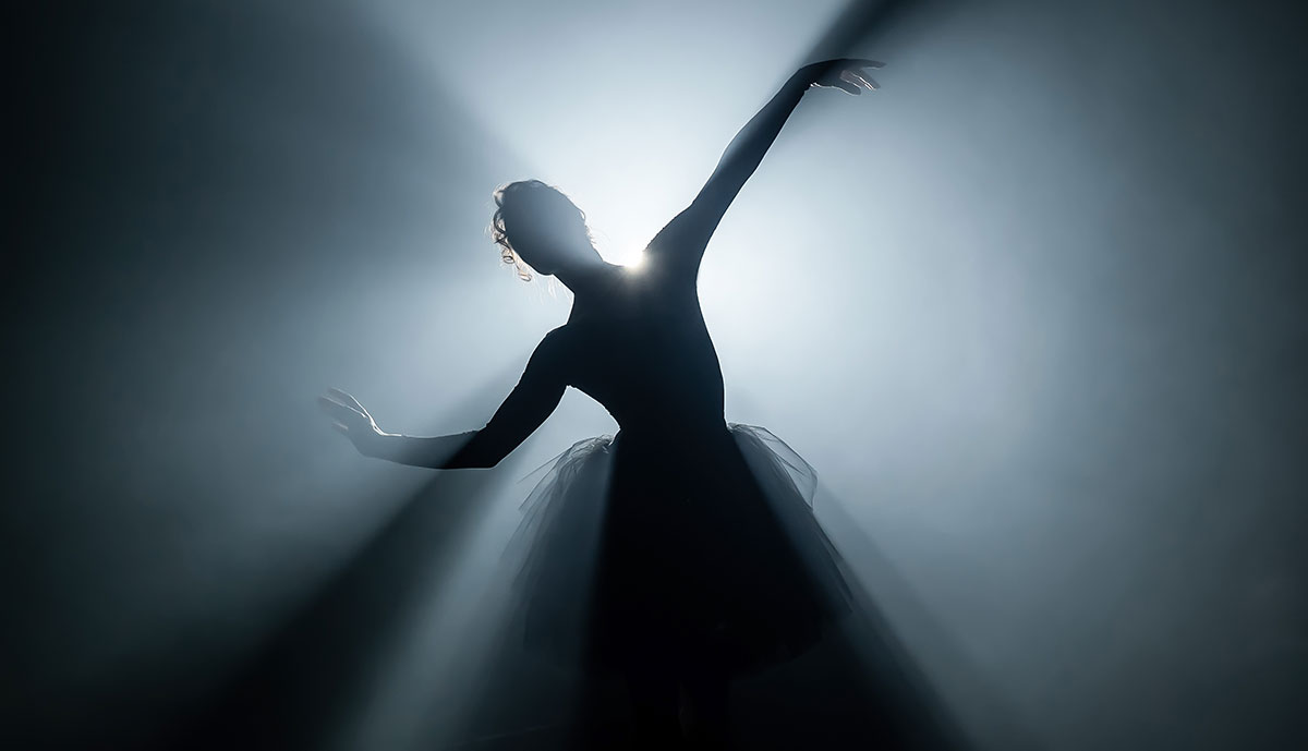 Dance with freedom, silhouette of lady dancing