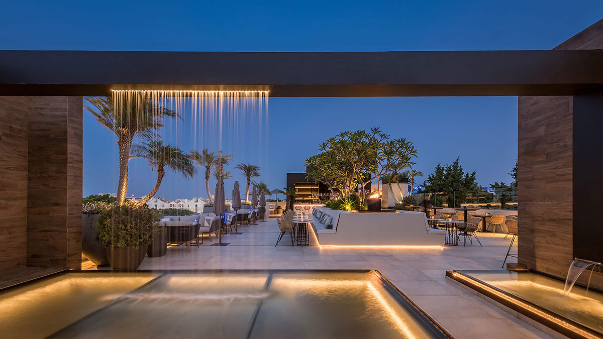The rooftop bar at Breathe, Marbella