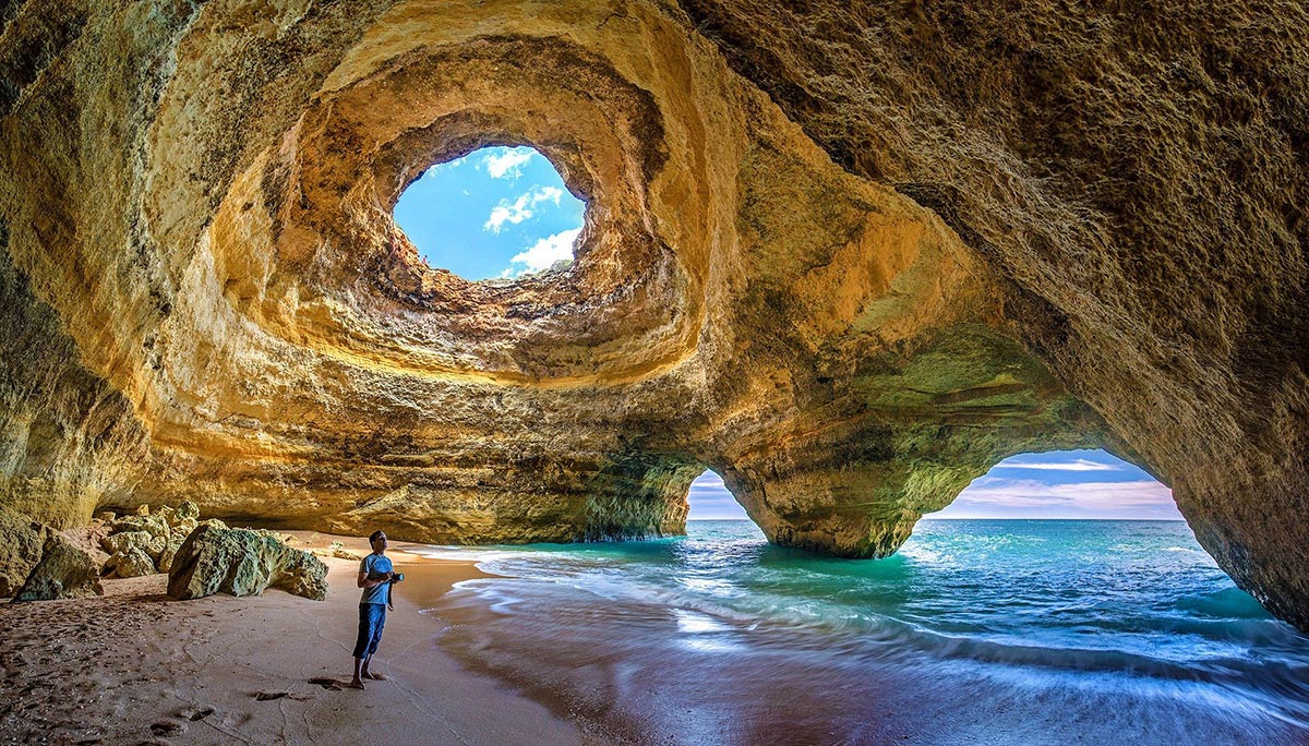 Sea cave of Benagil in Algarve Portugal