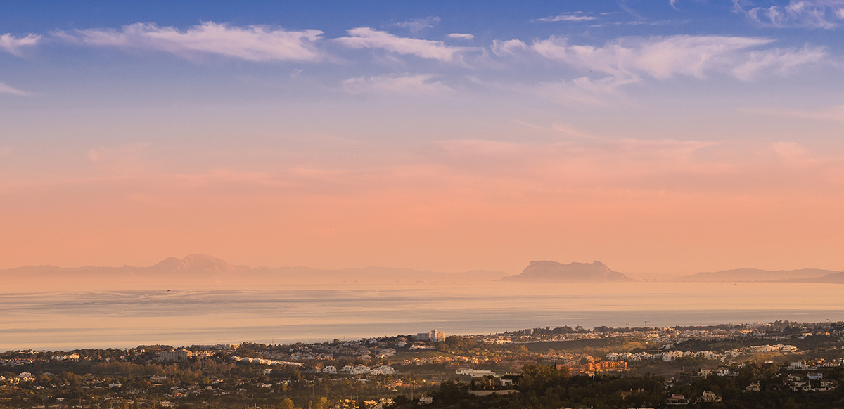 views from Vista Lago take in the Mediterranean, Gibraltar and the coastline of Africa
