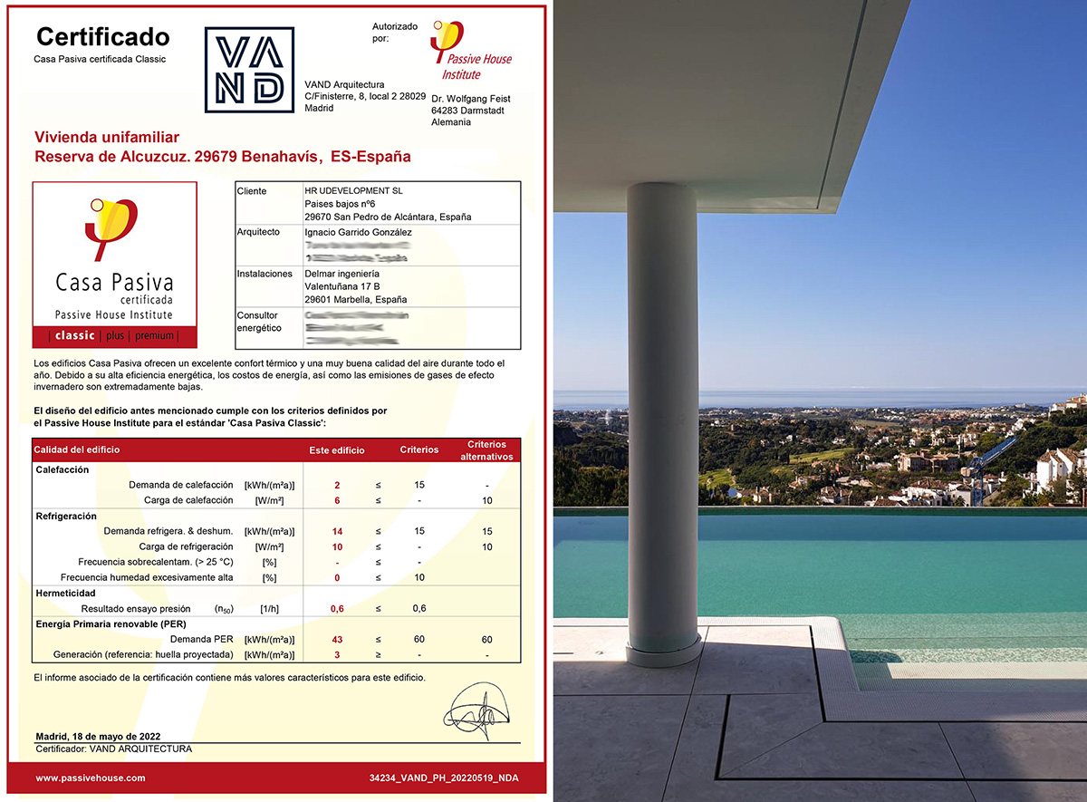 Passive House certification for Villa Alcuzcuz