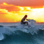 Surfing at the Sunset