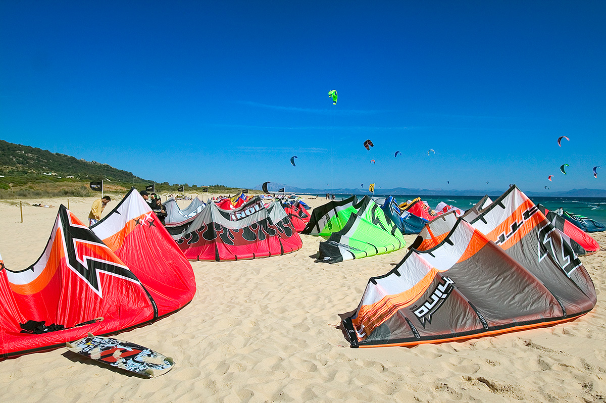 Tarifa and kites on the beach