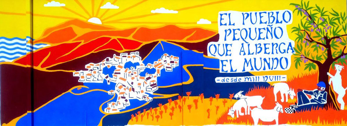 Artistic representation of village of Polopos, Costa Tropical, Granada province.