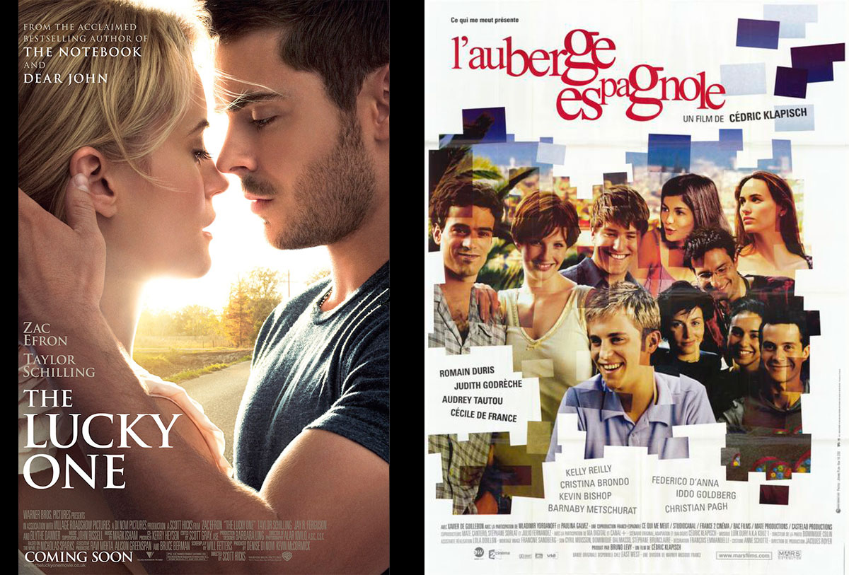 Film posters for The Lucky one and The Spanish Apartment