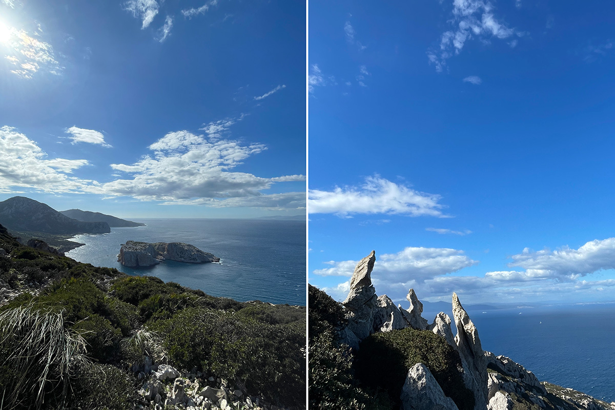 Spectacular rocks and a view of Isla Perejil, a tiny and rocky piece of Spanish territory on the African side of the Strait