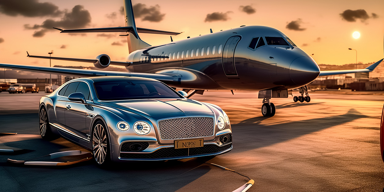 Image of Car and Private jet