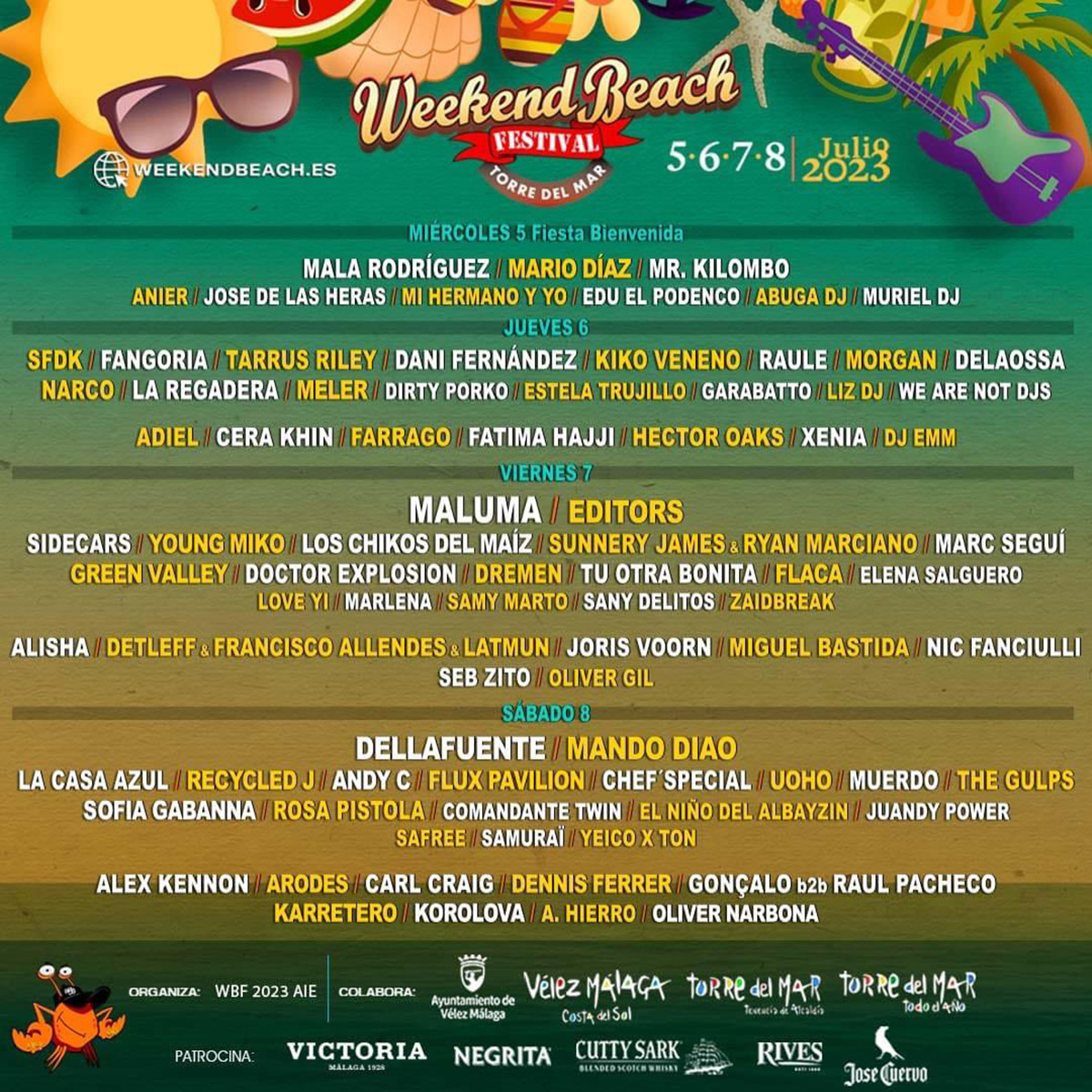 Weekend Beach lineup poster