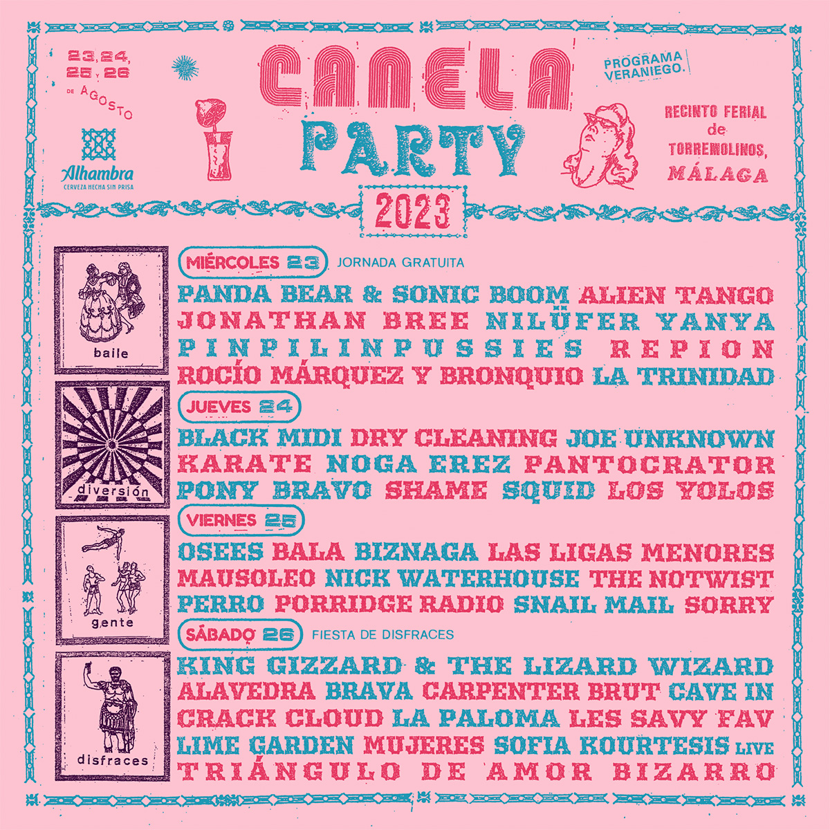 Canela party line-up poster