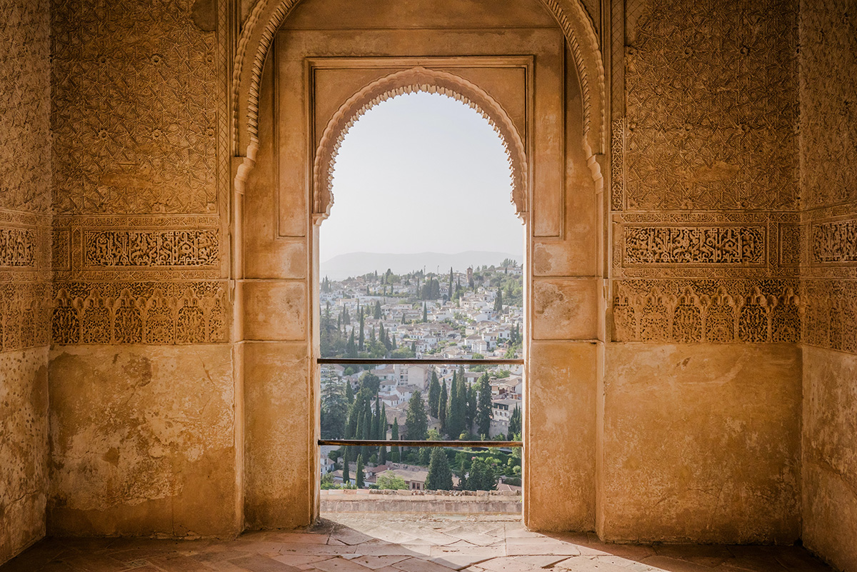 Looking out from the Alhambra Palace to the city of Granada