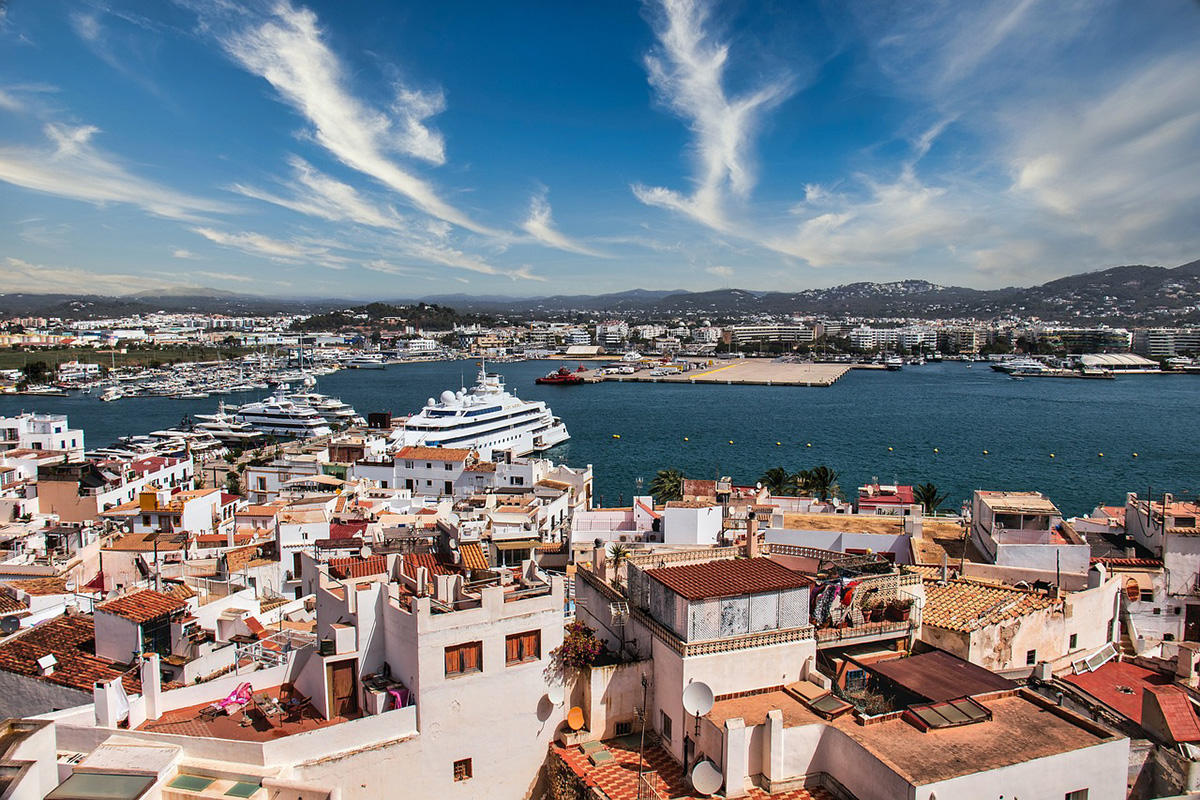 Ibiza's bustling port: