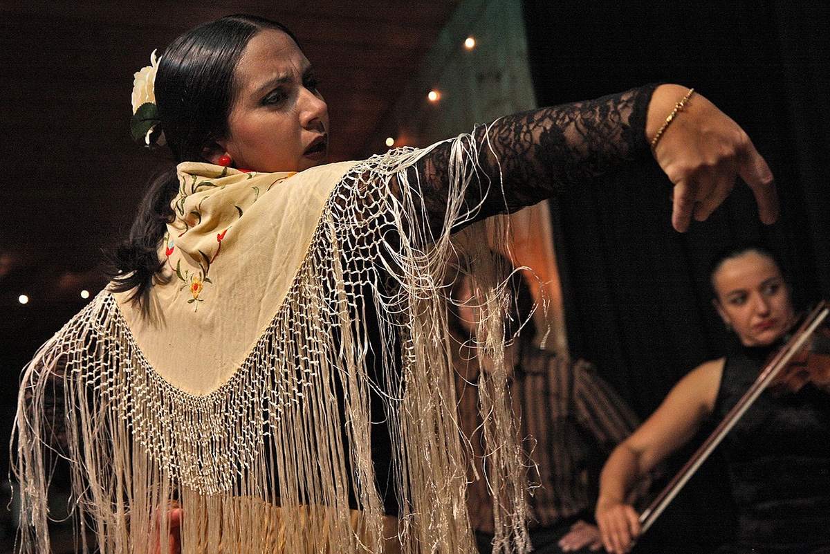 Flamenco dance with shawl.