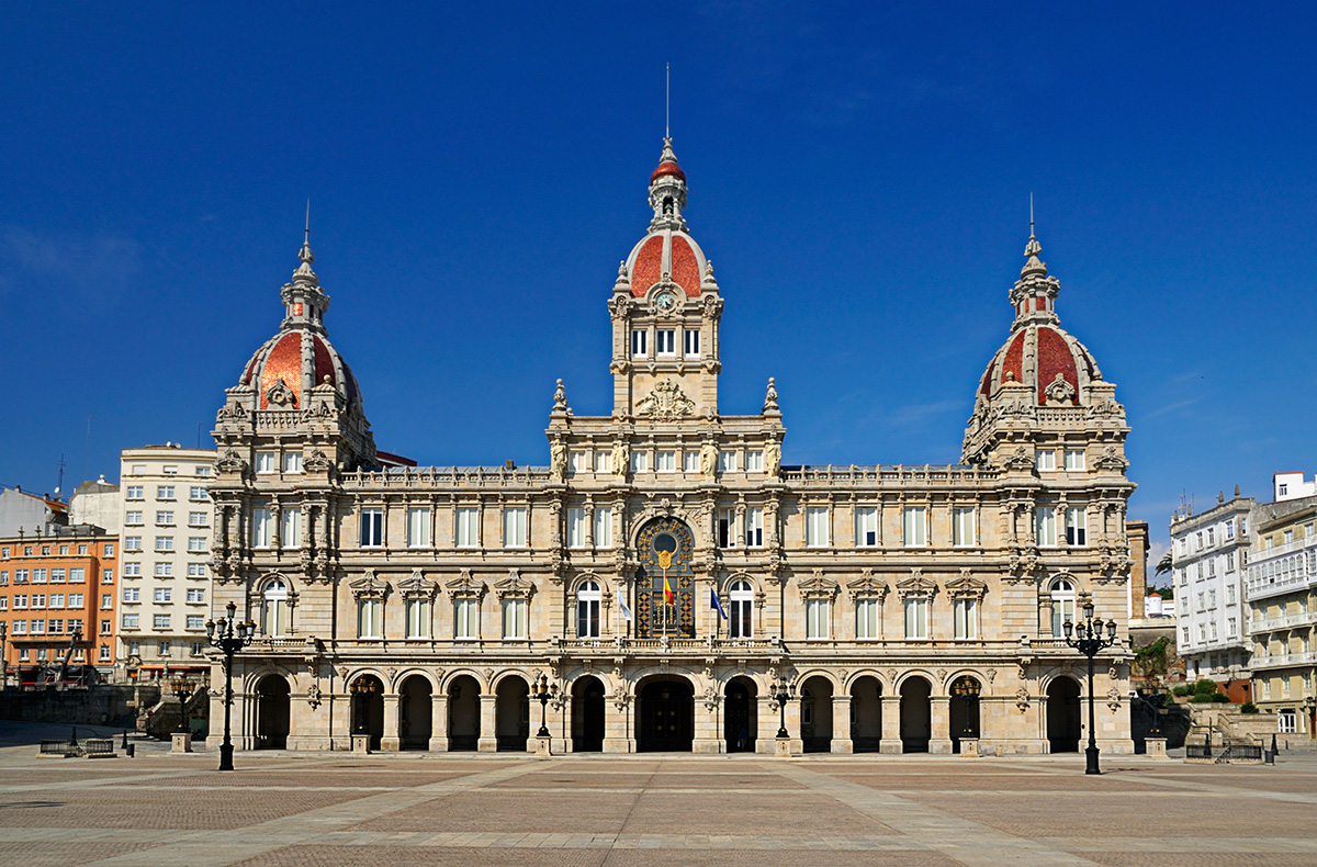 Parliament building in Plaza Maria Pita in A Coruña