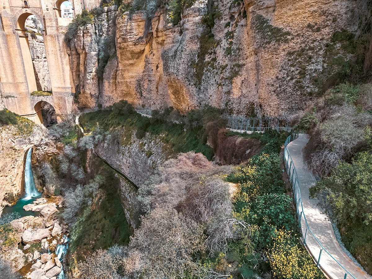 First phase of the walkway in the gorge of Ronda