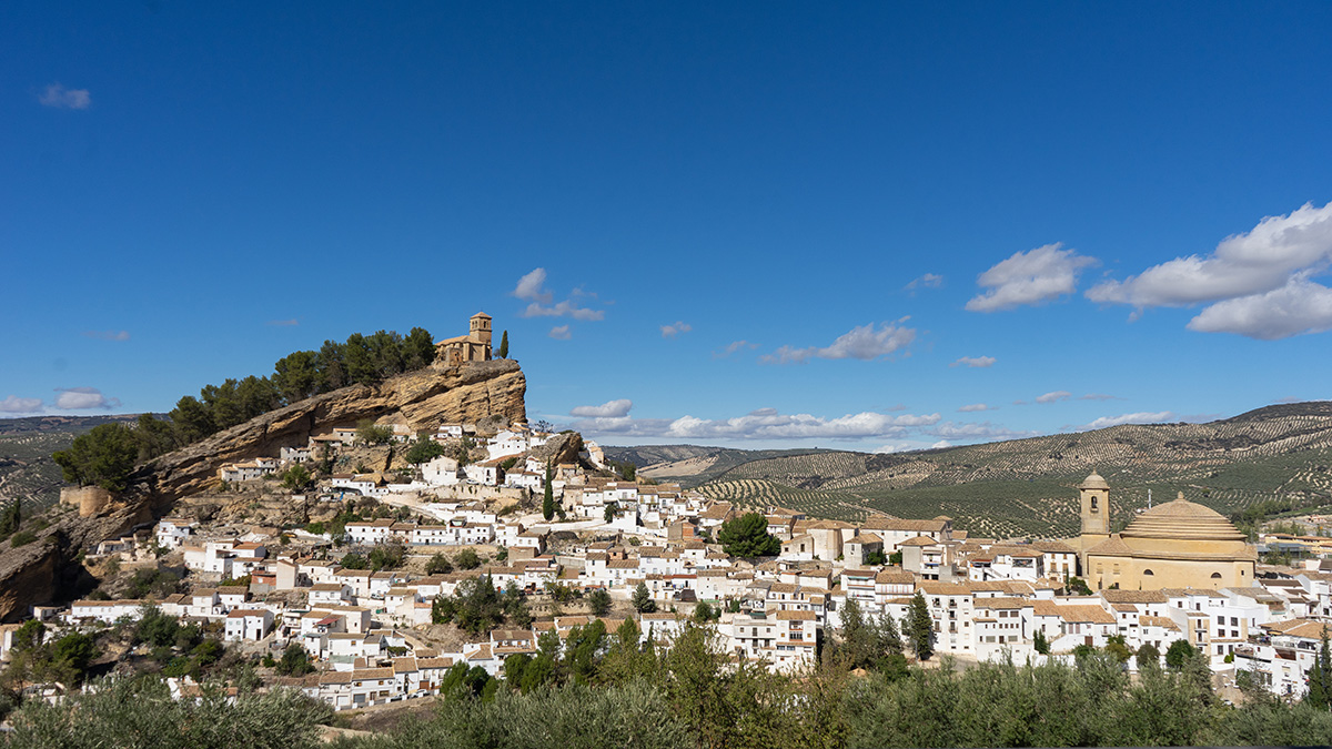 Classic photo of Montefrio castle and village