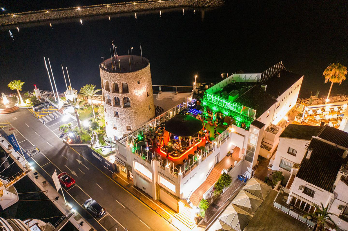 Pangea nightclub Rooftop Terrace at Puerto Banus in Marbella